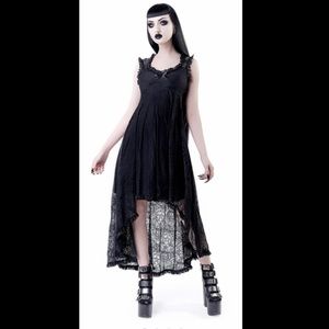 KILLSTAR Willow Lace Maxi Dress Goth Large L NWOT